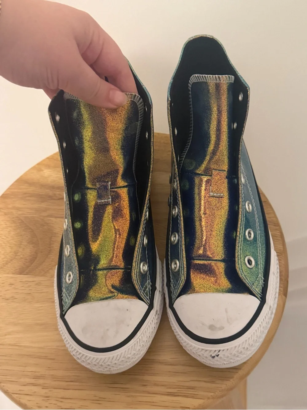 Converse Kids' Iridescent Teal/Blue High Top Sneakers